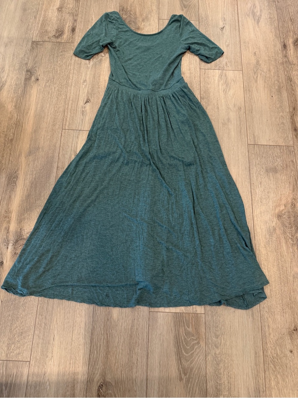 Bordeaux Teal Scoop-Neck Maxi Dress